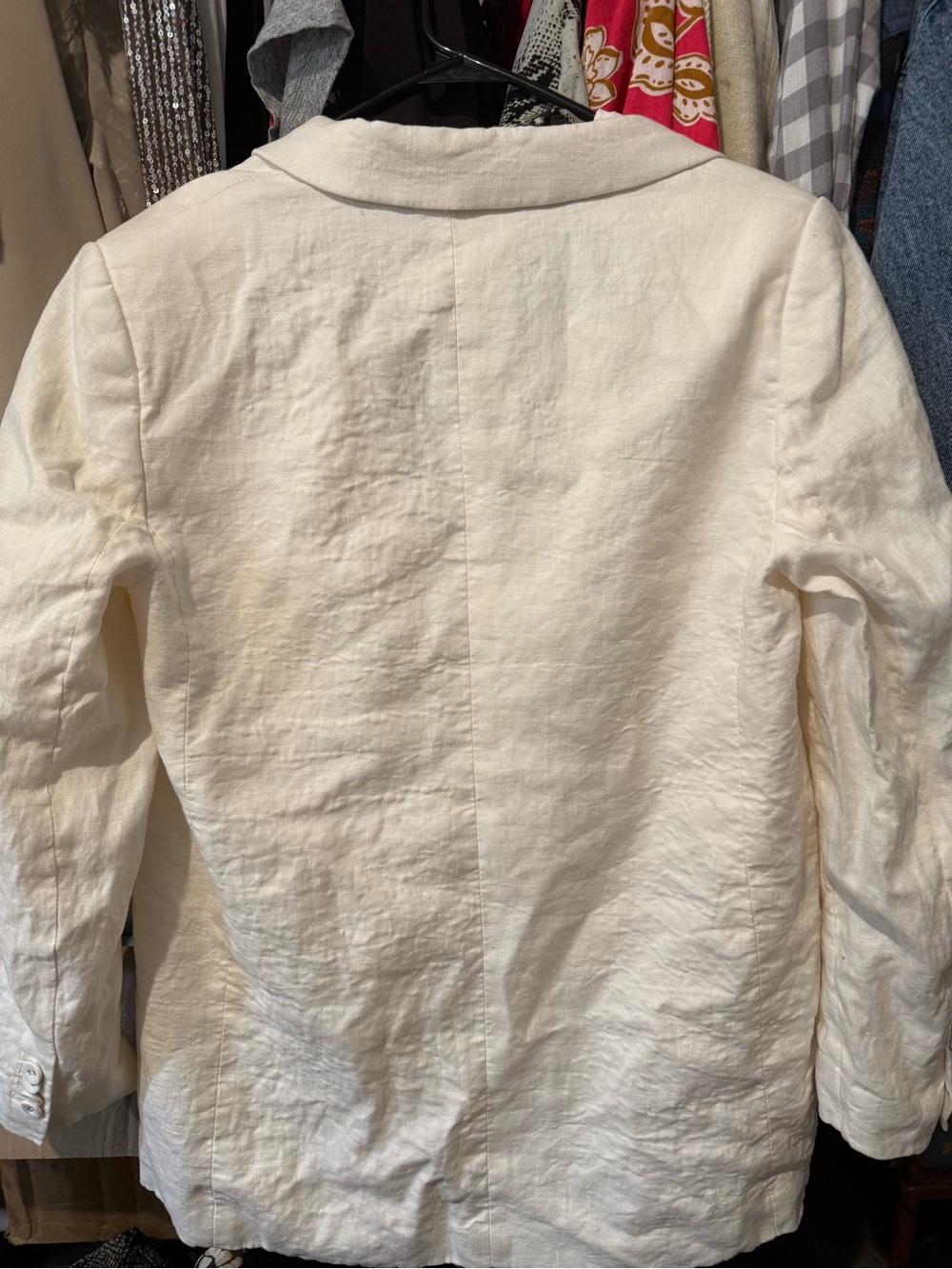 Everlane Cream Linen-Blend Tailored Blazer Size 4 - Picture 4 of 5